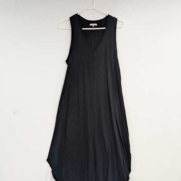Z Supply V-Neck Reverie Midi Curved Hem Dress Black Size Small - Picture 3 of 5